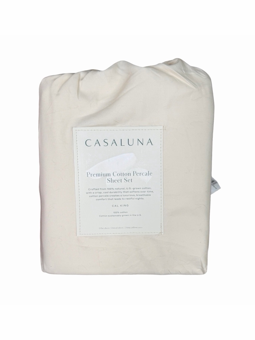 Casaluna Premium Cotton Percale Sheet Set - California King - 400 Thread Count